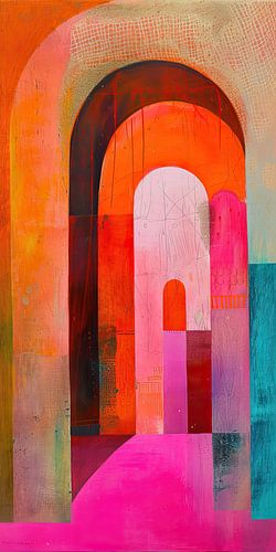 Neon Abstract Schilderij | Windows to the Soul