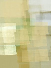 Lively vivid pastel  - abstract minimalist painting in yellow and green by Abstract Minimalist Art