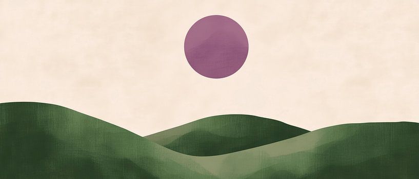 Des collines douces sous un ciel mauve par Poster Art Shop