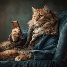 Portrait of Lord Duskwhisker – Melancholic Thinker in the Style of the Old Masters by Joriali Fine Art