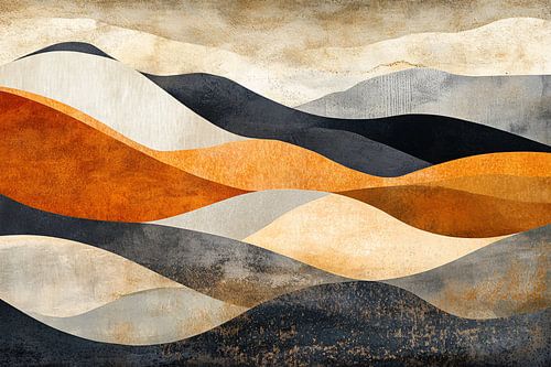 Abstract landschap met aardetinten
