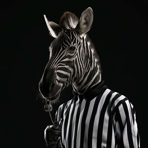 Zebra als scheidsrechter