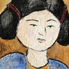 Een portret van een Chinese dikke dame  'Fat lady' IV van Linda Dammann
