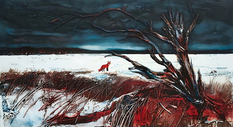 a fox in the snow by Nick Wendt