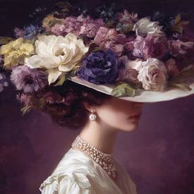 Chapeau à fleurs | Femme avec chapeau sur Studio des Fleurs