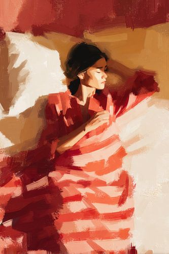 Rustige omhelzing - Warme figuratieve sereniteit