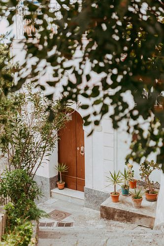 Italy Praiano street on the Amalfi coast