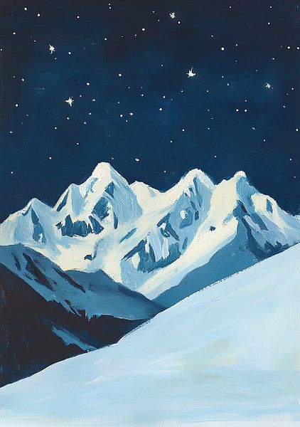 Berge Schnee Himmel Sterne I von Niklas Maximilian