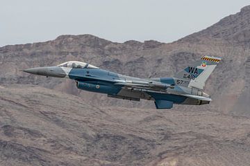 A beautifully colored General Dynamics F-16C Fighting Falcon takes off from Nellis Air Force Base on by Jaap van den Berg