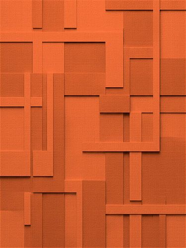 Minimal Art: Abstract shapes on linen in terracotta tones