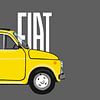 Gele Fiat 500 op grijs van Jole Art (Annejole Jacobs - de Jongh)