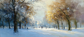 Winterlandschaft | Abendspaziergang im Schneelicht von Kunst Laune