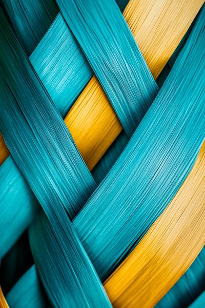 Tressage coloré de brins bleus et jaunes par Poster Art Shop