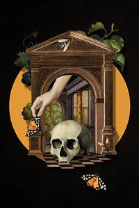 a Light and Dark Collage of Art