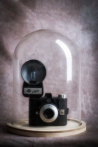 Oude Agfa fotocamera in stolp