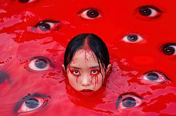 Dans le lac rouge des yeux sur Frank Daske | Foto & Design