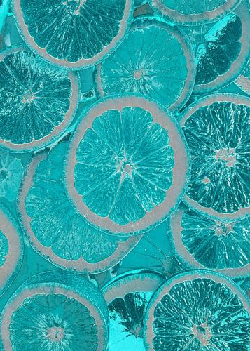 Metallic Lime - Neon Turquoise Abstract Wallarts