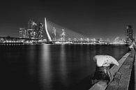 Nachtelijke skyline foto Erasmusbrug Rotterdam Nederland von Retinas Fotografie Miniaturansicht