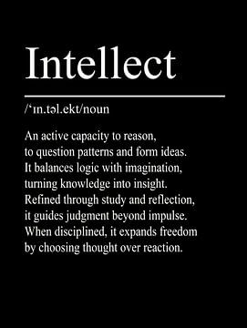 Intellect Definition – Black by WordsThatInspire