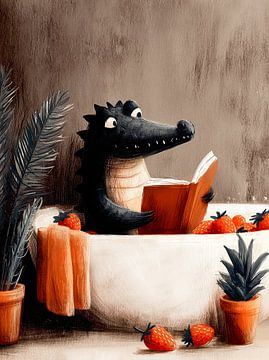 Krokodil beim Baden von JBJart Justyna Jaszke