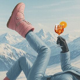 Apres Ski Alpine Mountains Cocktail Vintage 90s Winter by Dagmar Pels