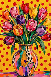 Tulpenpracht in geel en rood van Denise de wit-rodenburg