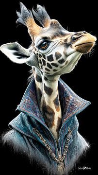 giraffe portrait by Gelissen Artworks