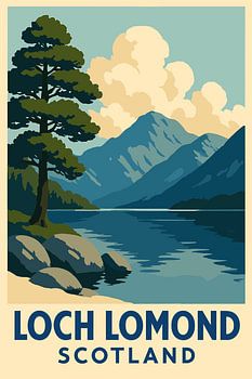 Vintage Reizen Loch Lomond Schotland