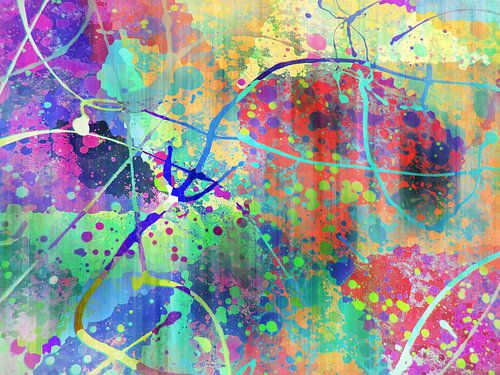 Modern, Abstract Digitaal Kunstwerk in Diverse kleuren