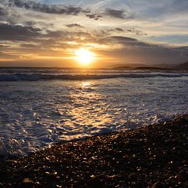 Coucher de soleil sur la plage d'Isla Plana, Murcie sur My Footprints
