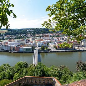 Uitzicht over Passau, Beieren, Duitsland van Hans-Jürgen Janda