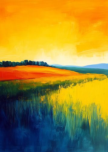 Abstractie modern schilderij landschap