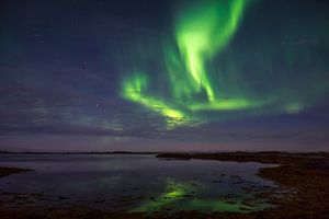 Aurores boréales des îles Lofoten, Norvège sur Jasper den Boer