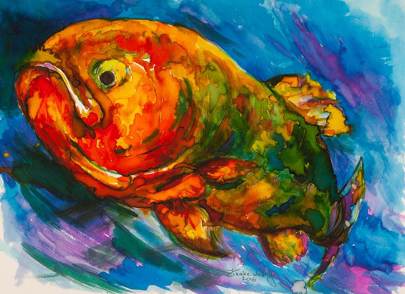 Chagarischer roter Fisch. von Ineke de Rijk