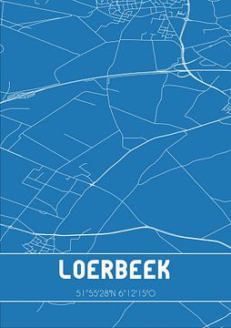 Blaupause | Karte | Loerbeek (Gelderland) von Rezona