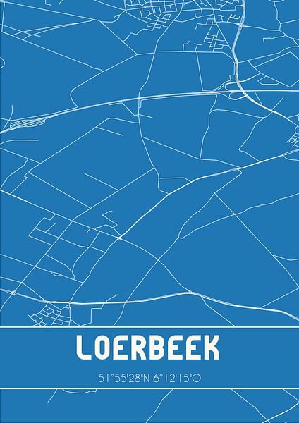 Blauwdruk | Landkaart | Loerbeek (Gelderland) van Stad & Wand