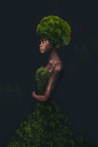 Digitale Kunst van Vrouw Geïnspireerd door Klimaatmarsen - Strijd voor Duurzaamheid en Hoop