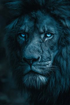Löwe in Kobalt Stille Kraft