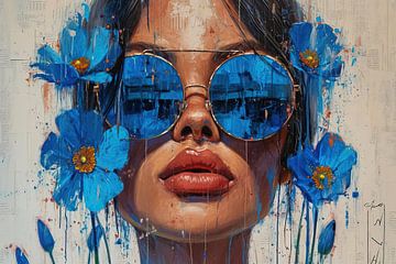 blauwe zonnebril | Bloom Glass