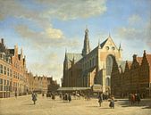 Der Große Markt in Haarlem mit der Kirche St. Bavo, Gerrit Berckheyde von Meisterhafte Meister Miniaturansicht