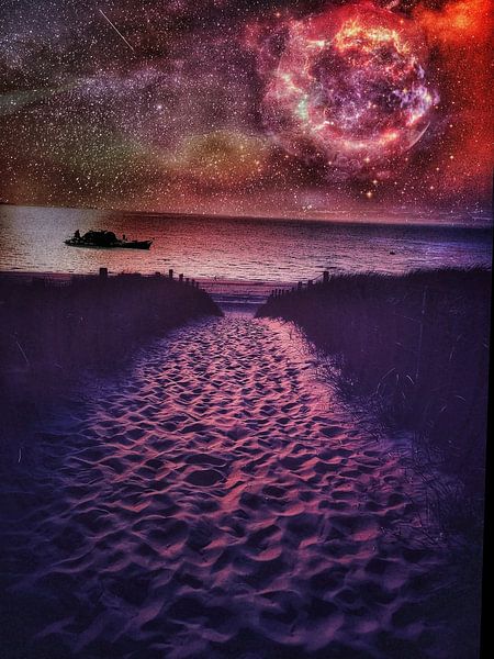 Sternenmeer verträumter Himmel mit Fischer Noordwijk Leiden von Stardust Concepts