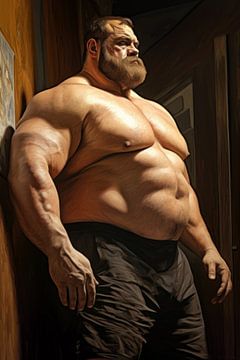 Bodybuilder met baard van BEARpictureart