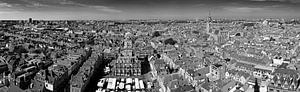 Panorama Zentrum Delft schwarz/weiß von Anton de Zeeuw