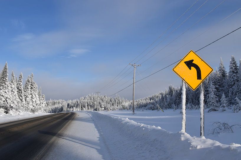 A country road in winter by Claude Laprise