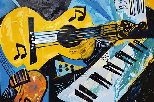 Abstracte muzikale vormen en kleuren