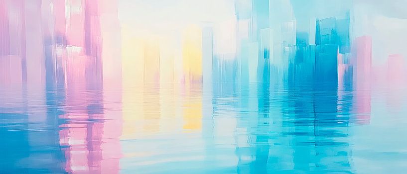 Paysage aquatique fantaisiste au pastel par Poster Art Shop
