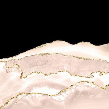 Ivory & Gold Agate Texture 03 by Aloke Design