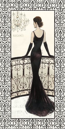 La Belle Noir with Floral Cartouche Border, Emily Adams