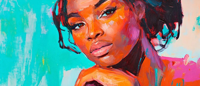 Modern portrait art in vibrant colours by Poster Art Shop