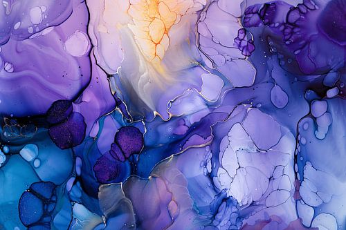 Expressionnisme abstrait en violet et bleu